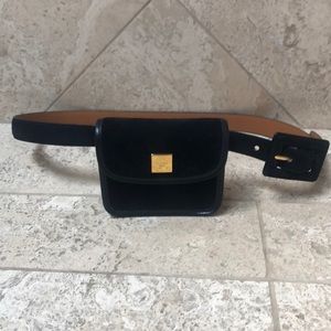 Celine belt bag purse black suede